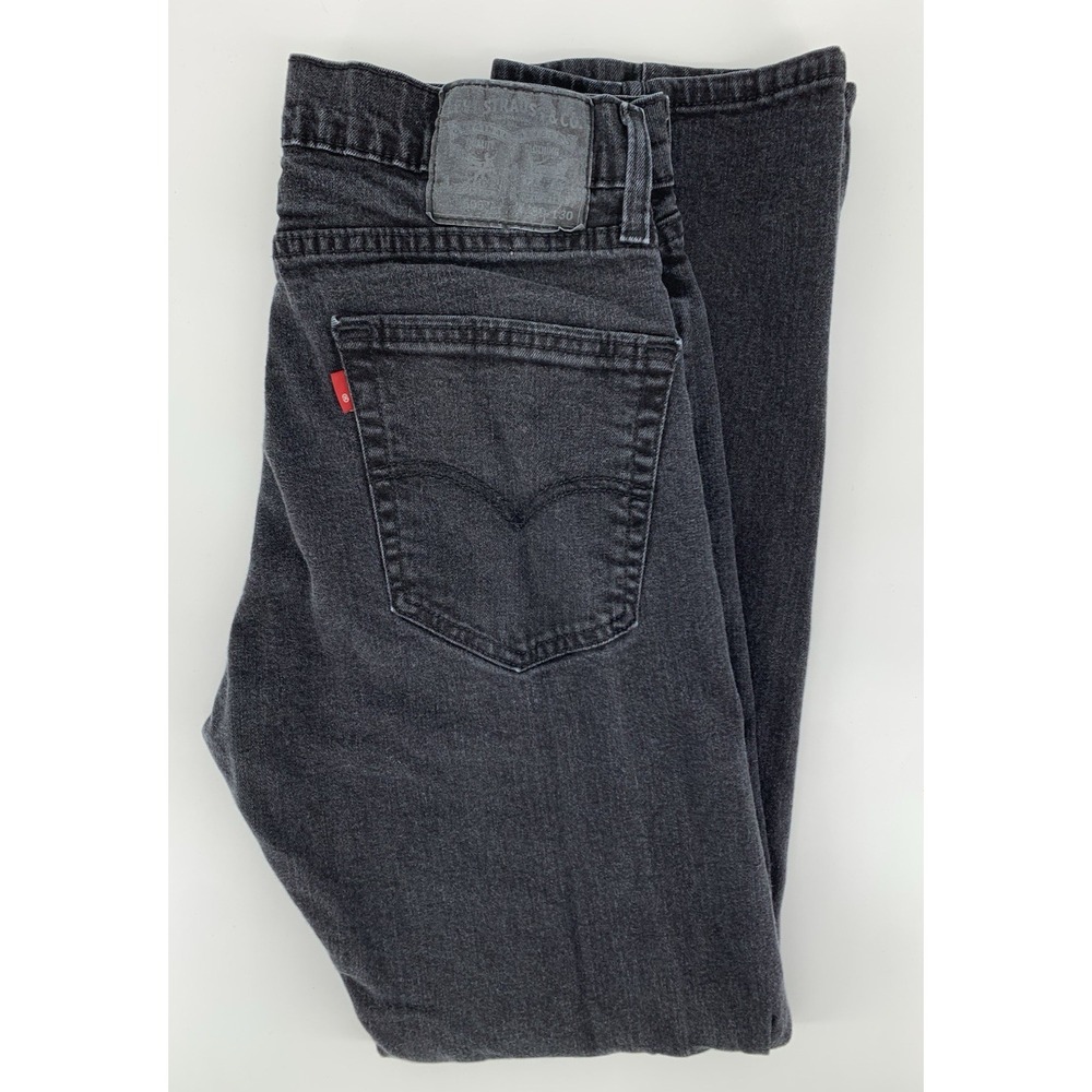 Levis 505 Jeans‎ Mens 30x30 Black Straight Leg Faded Denim Pants
